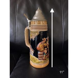 Vintage Beer Stein Made in Germany 11” Oktoberfest